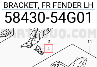 Suzuki 5843054G01 BRACKET, FR FENDER LH