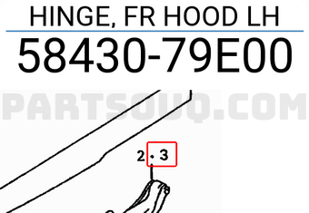 Suzuki 5843079E00 HINGE, FR HOOD LH
