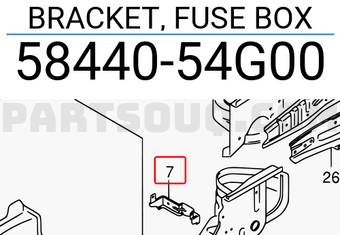 Suzuki 5844054G00 BRACKET, FUSE BOX