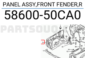 Suzuki 5860050CA0 PANEL ASSY,FRONT FENDER,R