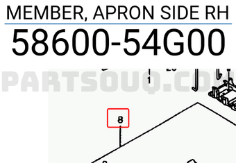 Suzuki 5860054G00 MEMBER, APRON SIDE RH