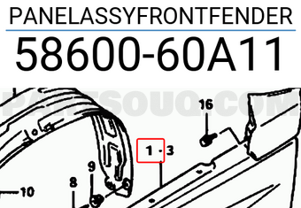 Suzuki 5860060A11 PANELASSYFRONTFENDER