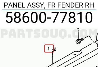 Suzuki 5860077810 PANEL ASSY, FR FENDER RH
