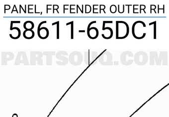Suzuki 5861165DC1 PANEL, FR FENDER OUTER RH