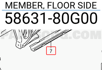 Suzuki 5863180G00 MEMBER, FLOOR SIDE