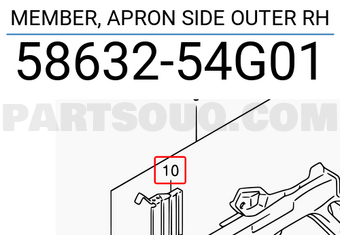 Suzuki 5863254G01 MEMBER, APRON SIDE OUTER RH