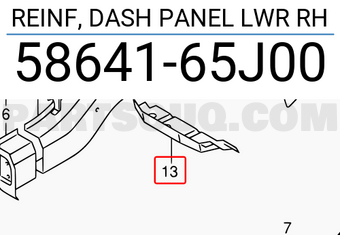 Suzuki 5864165J00 REINF, DASH PANEL LWR RH