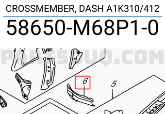 Suzuki 58650M68P10 CROSSMEMBER, DASH A1K310/412