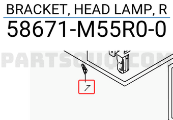 Suzuki 58671M55R00 BRACKET, HEAD LAMP, R