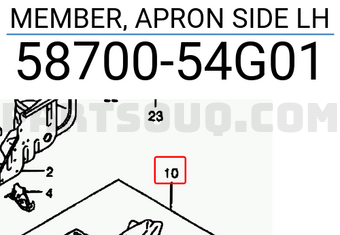 Suzuki 5870054G01 MEMBER, APRON SIDE LH