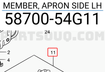 Suzuki 5870054G11 MEMBER, APRON SIDE LH