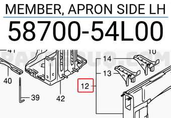 Suzuki 5870054L00 MEMBER, APRON SIDE LH