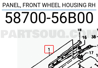 Suzuki 5870056B00 PANEL, FRONT WHEEL HOUSING RH