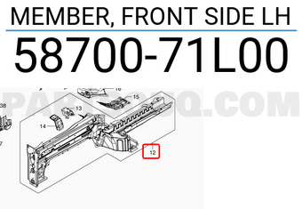Suzuki 5870071L00 MEMBER, FRONT SIDE LH