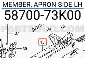 Suzuki 5870073K00 MEMBER, APRON SIDE LH