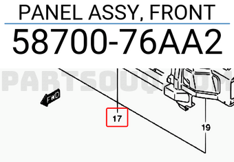 Suzuki 5870076AA2 PANEL ASSY, FRONT