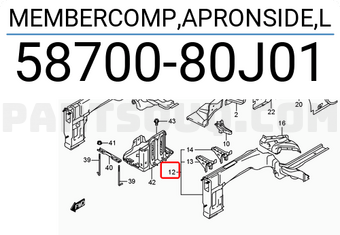 Suzuki 5870080J01 MEMBERCOMP,APRONSIDE,L