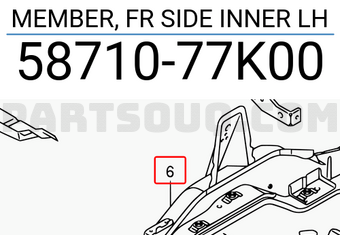 Suzuki 5871077K00 MEMBER, FR SIDE INNER LH