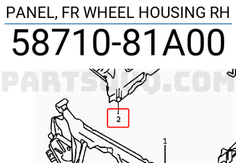 Suzuki 5871081A00 PANEL, FR WHEEL HOUSING RH