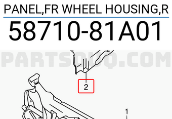 Suzuki 5871081A01 PANEL,FR WHEEL HOUSING,R