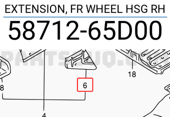 Suzuki 5871265D00 EXTENSION, FR WHEEL HSG RH