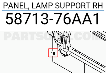 Suzuki 5871376AA1 PANEL, LAMP SUPPORT RH