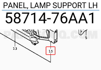 Suzuki 5871476AA1 PANEL, LAMP SUPPORT LH