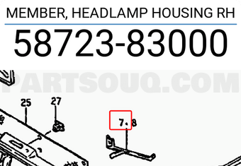 Suzuki 5872383000 MEMBER, HEADLAMP HOUSING RH
