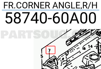 Suzuki 5874060A00 FR.CORNER ANGLE,R/H