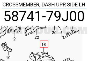 Suzuki 5874179J00 CROSSMEMBER, DASH UPR SIDE LH