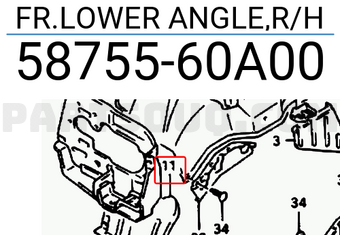 Suzuki 5875560A00 FR.LOWER ANGLE,R/H