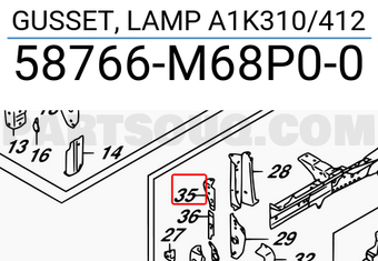 Suzuki 58766M68P00 GUSSET, LAMP A1K310/412