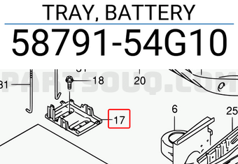 Suzuki 5879154G10 TRAY, BATTERY