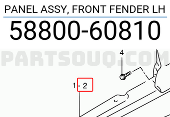 Suzuki 5880060810 PANEL ASSY, FRONT FENDER LH