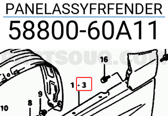 Suzuki 5880060A11 PANELASSYFRFENDER