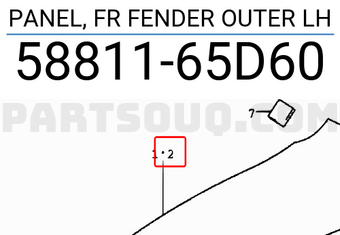 Suzuki 5881165D60 PANEL, FR FENDER OUTER LH