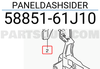Suzuki 5885161J10 PANELDASHSIDER