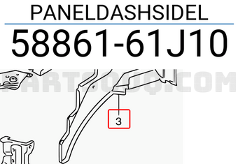 Suzuki 5886161J10 PANELDASHSIDEL