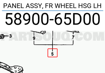 Suzuki 5890065D00 PANEL ASSY, FR WHEEL HSG LH