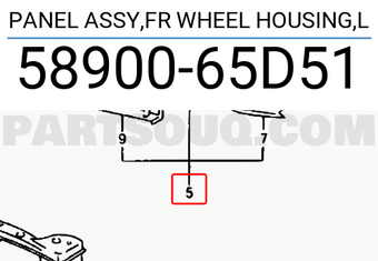 Suzuki 5890065D51 PANEL ASSY,FR WHEEL HOUSING,L