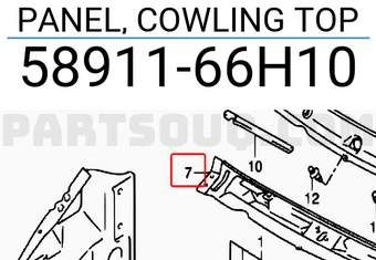 Suzuki 5891166H10 PANEL, COWLING TOP