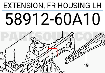 Suzuki 5891260A10 EXTENSION, FR HOUSING LH