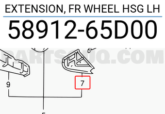 Suzuki 5891265D00 EXTENSION, FR WHEEL HSG LH