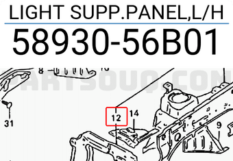 Suzuki 5893056B01 LIGHT SUPP.PANEL,L/H