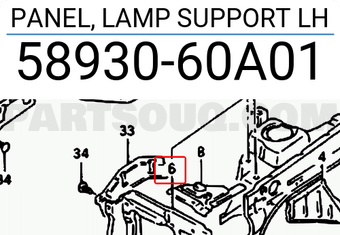 Suzuki 5893060A01 PANEL, LAMP SUPPORT LH