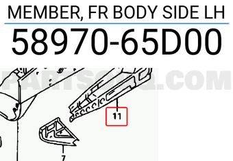 Suzuki 5897065D00 MEMBER, FR BODY SIDE LH