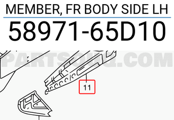 Suzuki 5897165D10 MEMBER, FR BODY SIDE LH
