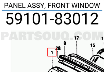 Suzuki 5910183012 PANEL ASSY, FRONT WINDOW