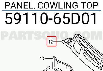 Suzuki 5911065D01 PANEL, COWLING TOP