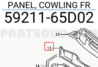Suzuki 5921165D02 PANEL, COWLING FR